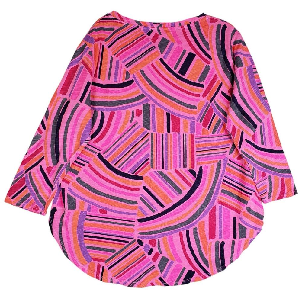 Fresh Produce Shirt Knit Top Long Sleeve Womens Size Large L Pink Geometric - Picture 3 of 9